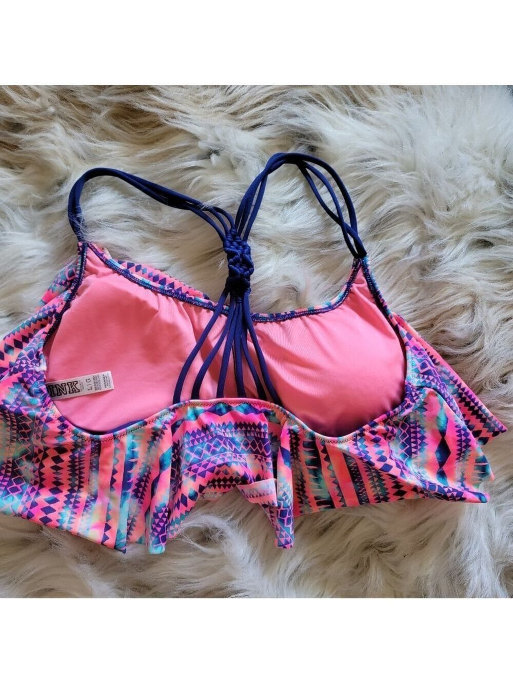 VS Pink Ruffle Swim Top - Picture 3 of 4